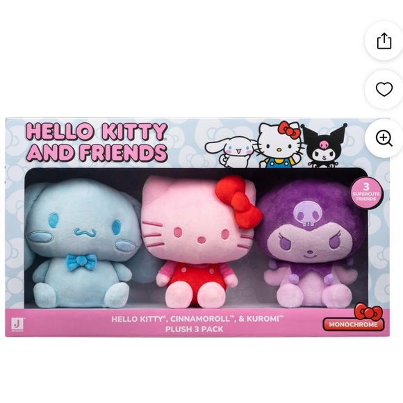 Sanrio Other - Hello Kitty & Friends - 8 inch Hello Kitty, Cinnamorol, & Kuromi Plush 3 Pack